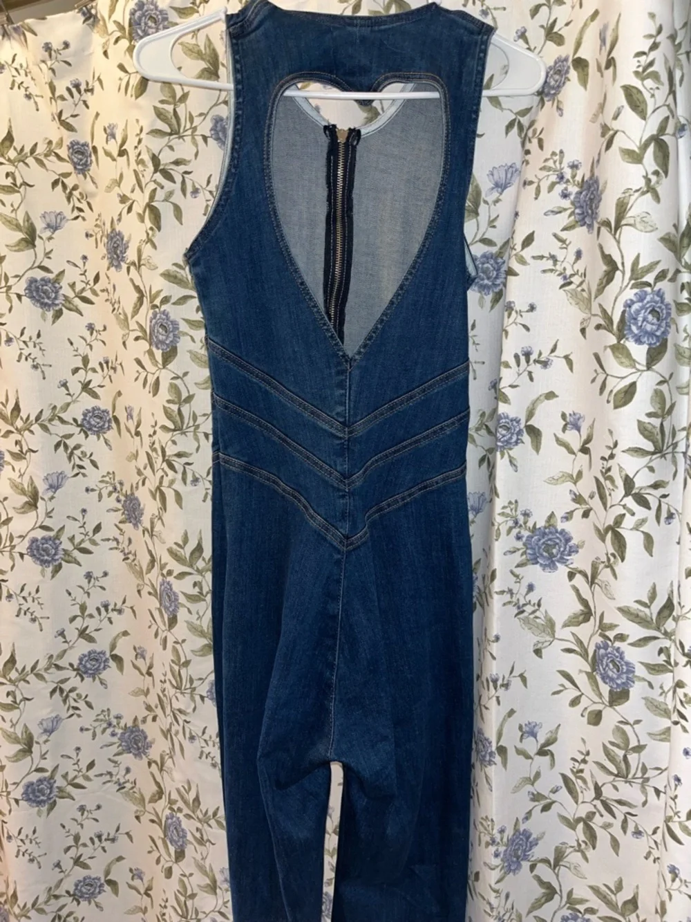 Revice Deep Indigo Denim Jumpsuit with Flared Legs - Picture 4 of 7